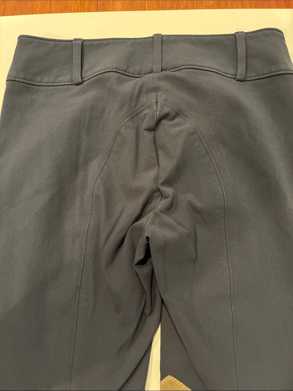 The Tailored Sportsman Riding Breeches Size 14 Navy Knee Patch Equestrian - Picture 13 of 15